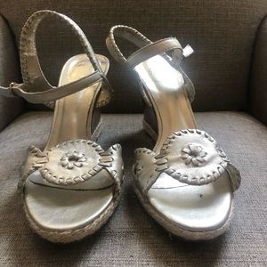 Jack Rodger’s silver wedge heel